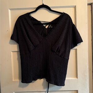 Willow Black Textured Blouse